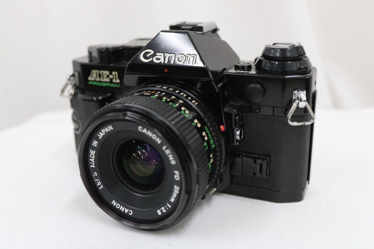 【返品保証】 キャノン Canon AE-1 PROGRAM NEW FD 28mm F2.8 ボディレンズセット e13955