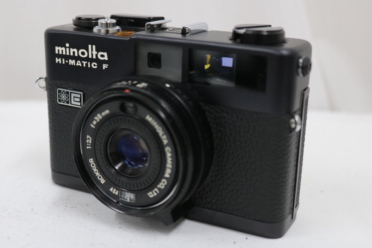 【返品保証】 ミノルタ Minolta HI-MATIC F ブラック ROKKOR 38mm F2.7 カメラ e13989