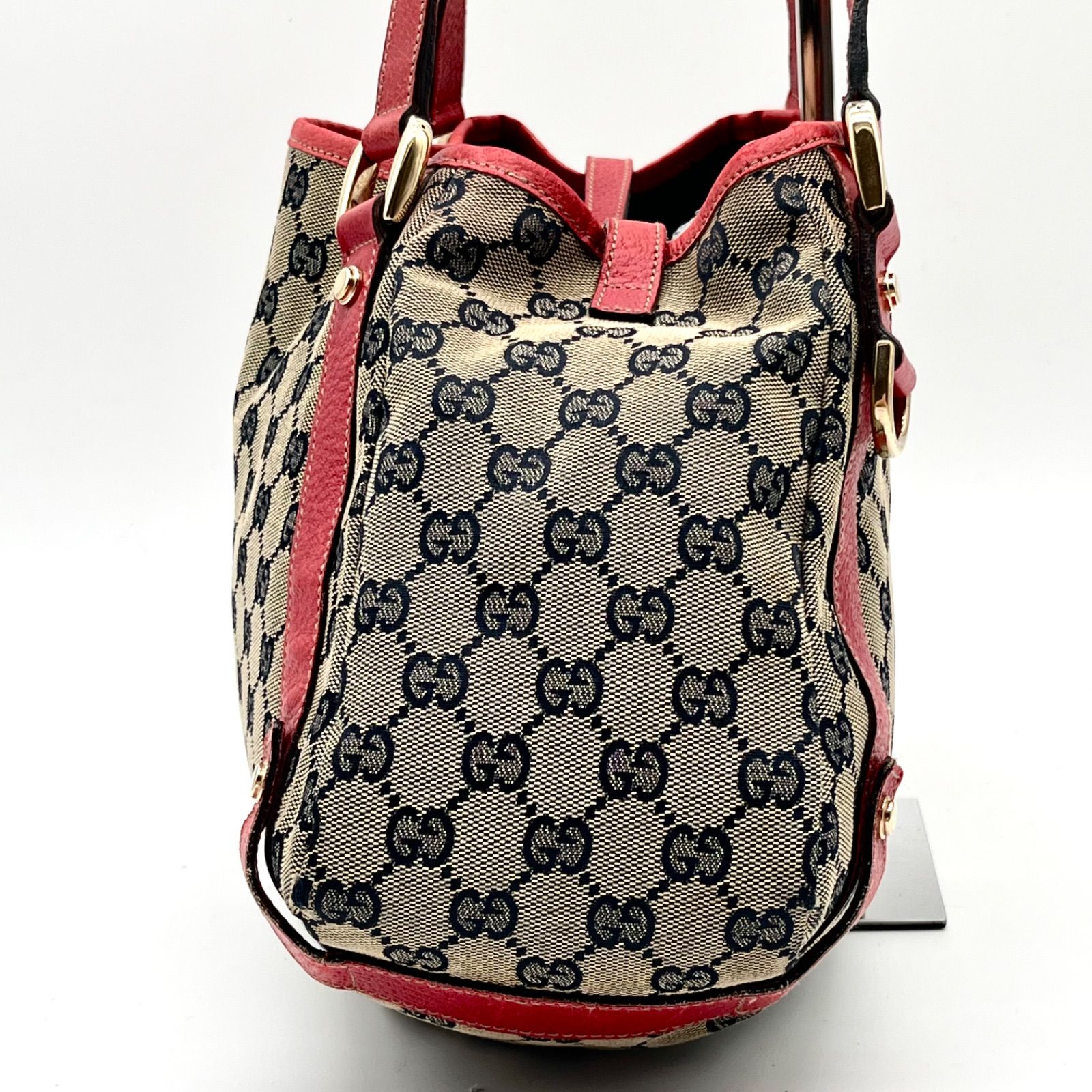 オールドGUCCI アビー GGキャンバス トートバッグ ピンク 130736 GUCCI グッチ アビー金具 GGキャンバス トートバッグ ショルダーバッグ