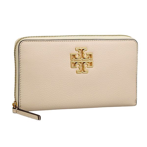 トリーバーチ 財布 レディース 長財布 アウトレット レザー アイボリー BRITTEN ZIP CONTINENTAL 141004 122 TORY BURCH