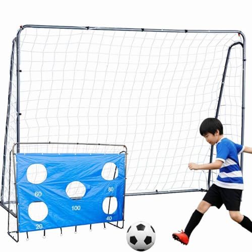 サッカーゴール 折りたたみ 大型【高さ176×幅236cm】ターゲットネット付き シュート練習 キックターゲット フットサル対応 子供向け 屋外 室内 軽量6kg 持ち運びバッグ付 収納コンパクト iimono117Ju