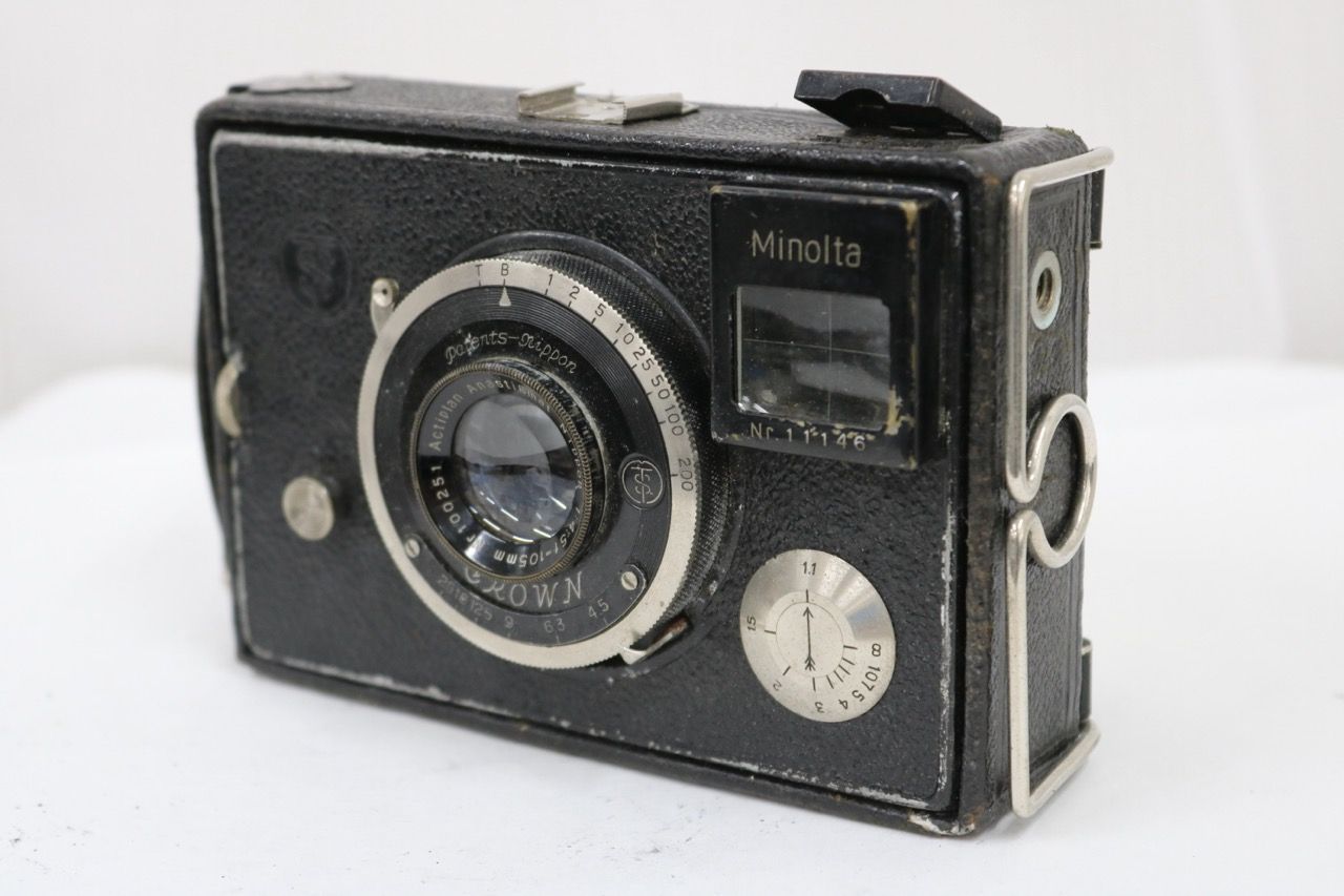 【訳あり品】 ミノルタ Minolta CROWN Actiplan Anastigmat 105mm F4.5 蛇腹カメラ e14011