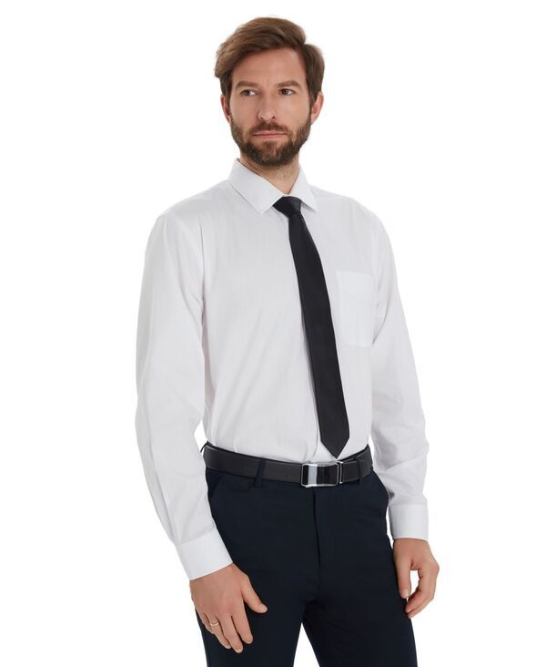 クラブルーム メンズ トップス シャツ Club Roomens Pinpoint Solidresshirt White ホワイト