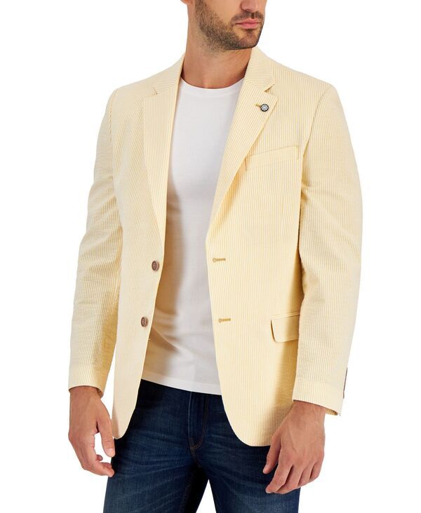 ナウティカ メンズ アウター ジャケット・ブルゾン コート Nautica Mens ModernFit Seersucker Sport Coats Yellow イエロー
