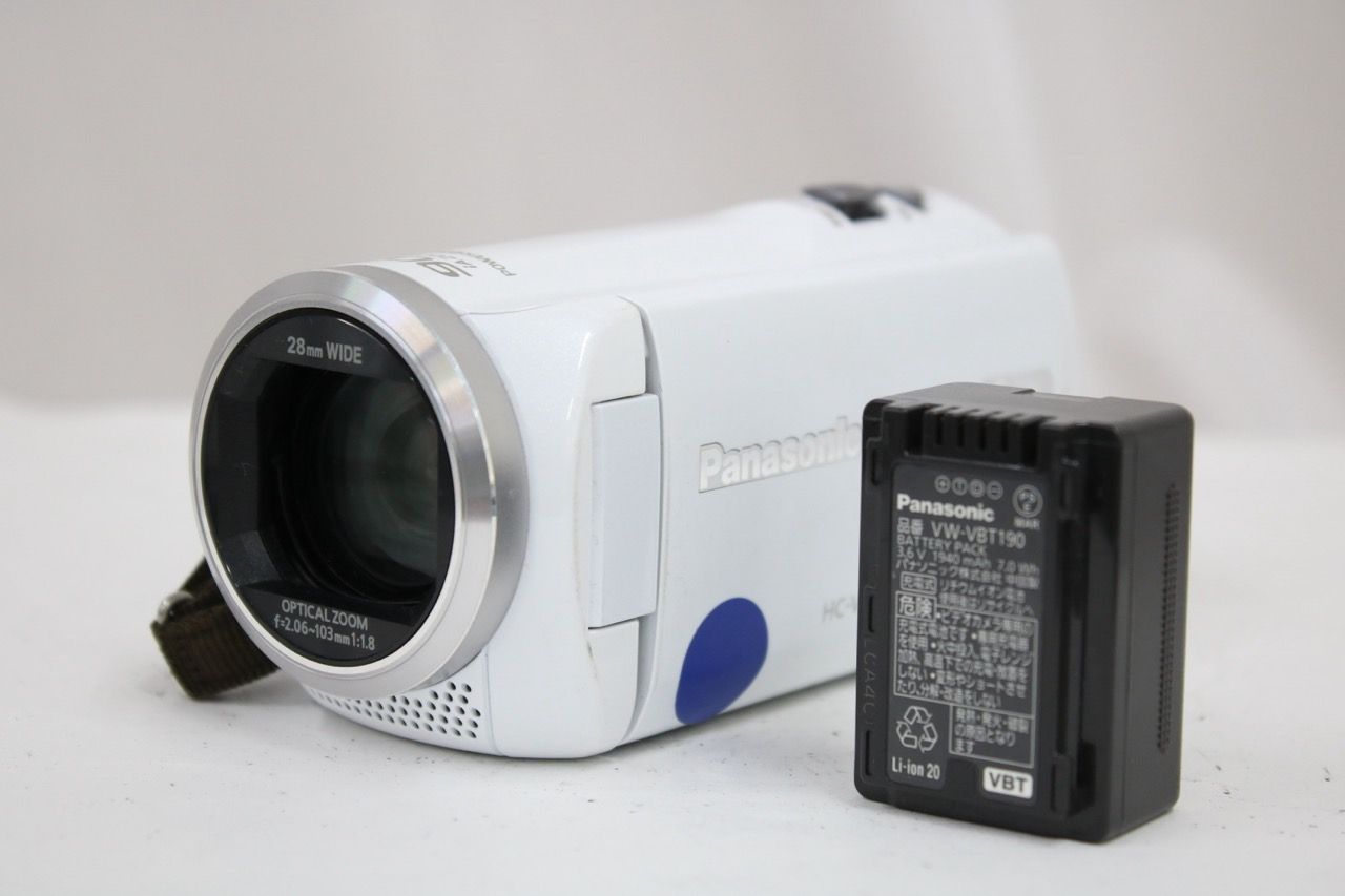 【返品保証】 パナソニック Panasonic HC-V230M 90x ホワイト バッテリー付き デジタルビデオカメラ e14037