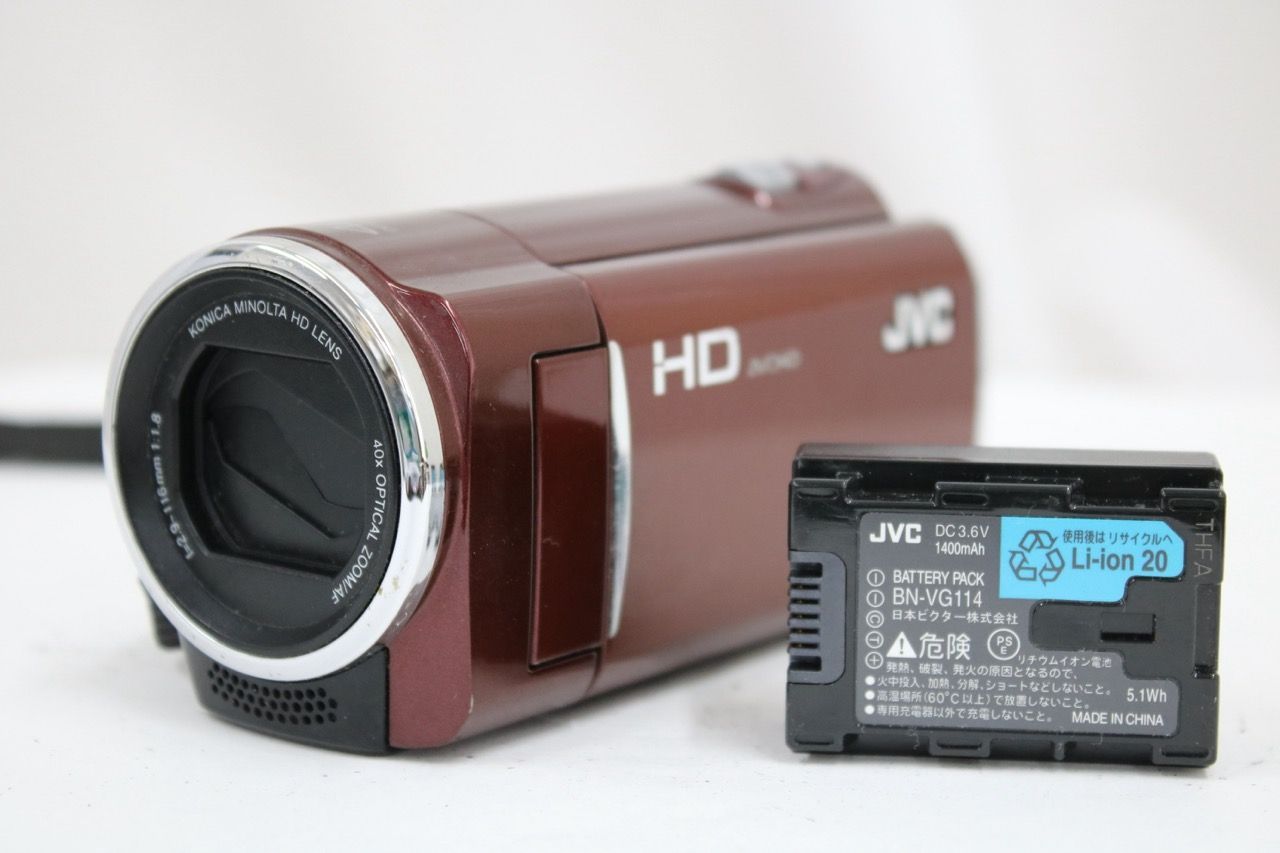 【返品保証】 JVC Everio GZ-HM460-R 40x レッド バッテリー付き デジタルビデオカメラ e14038