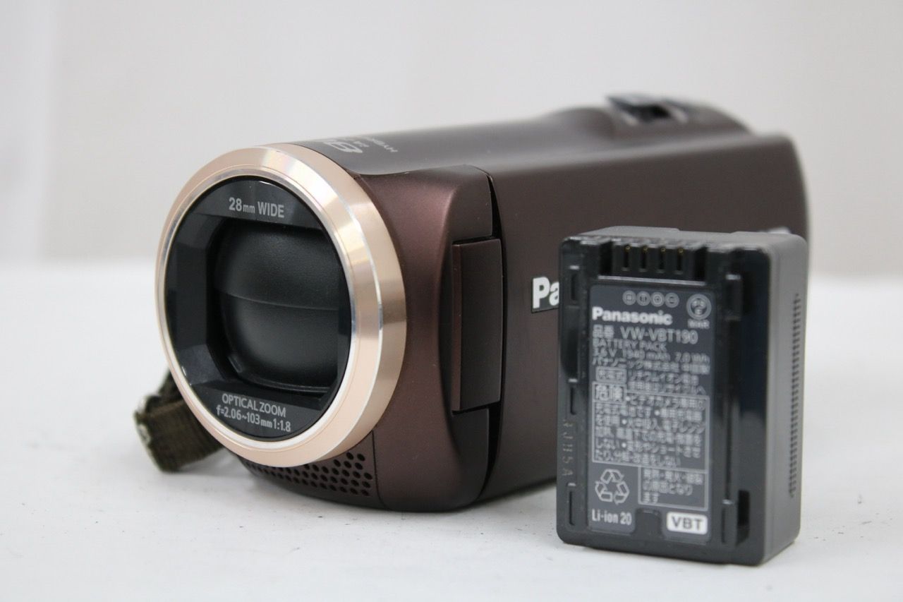 【返品保証】 パナソニック Panasonic HC-V520M ブラウン バッテリー付き デジタルビデオカメラ e14060