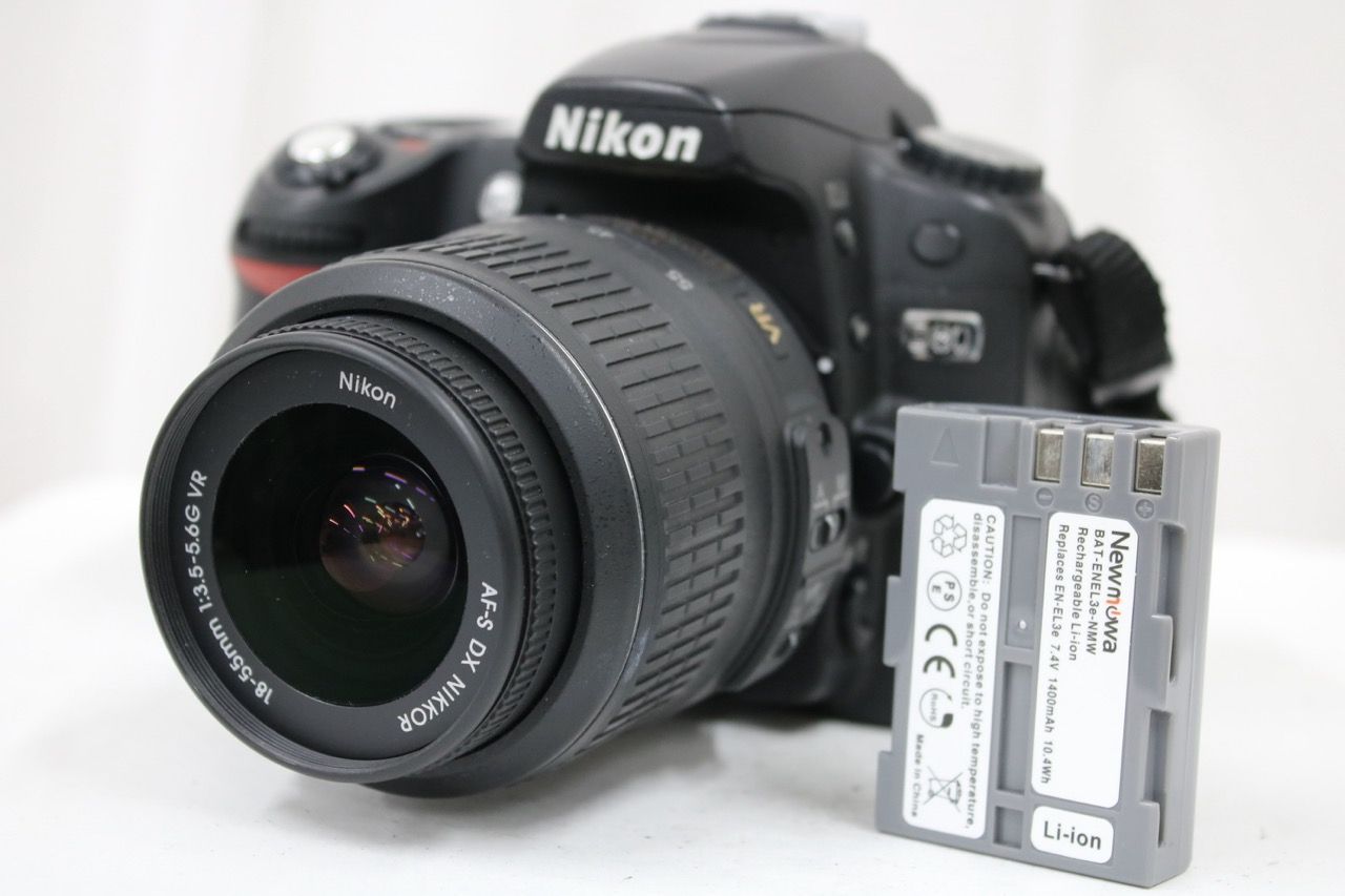 【返品保証】 【シャッター1216回】ニコン Nikon D80 DX AF-S NIKKOR 18-55mm F3.5-5.6G VR デジタル一眼 e14083