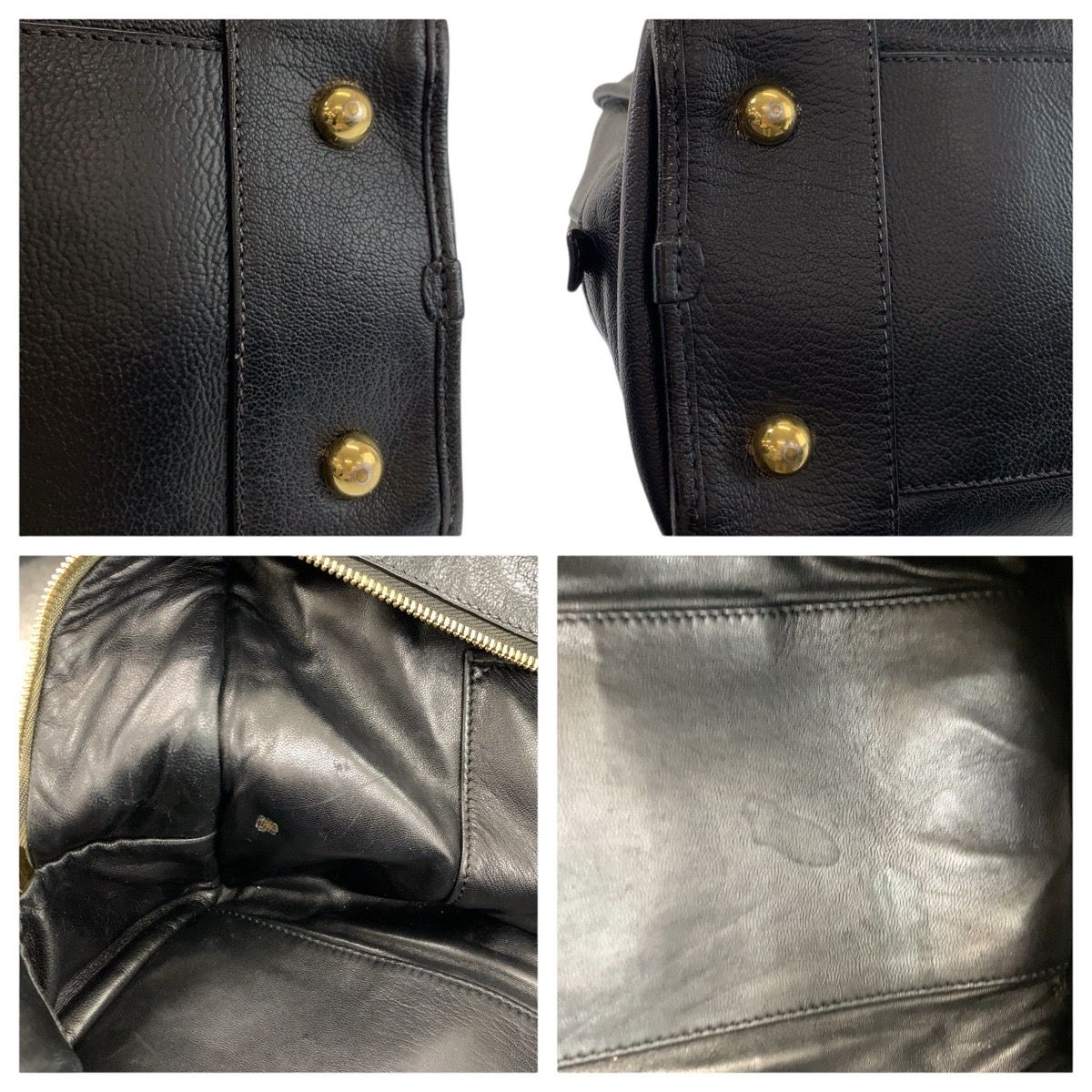 LOEWE ロエベ アマソナ36 ブラック 黒 ゴールド金具 レザー 