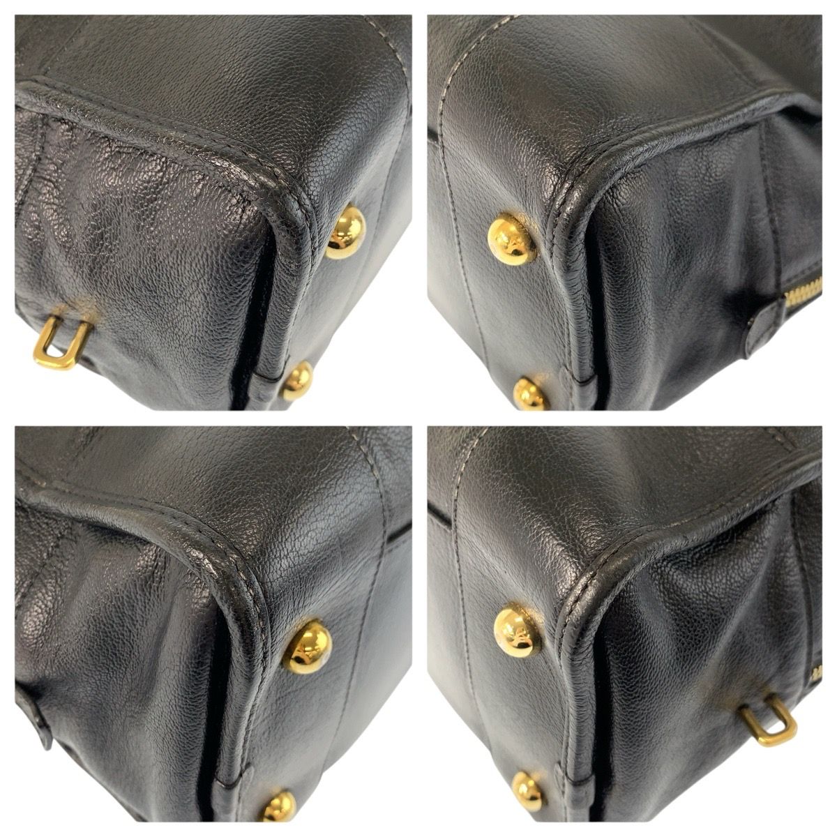 LOEWE ロエベ アマソナ36 ブラック 黒 ゴールド金具 レザー