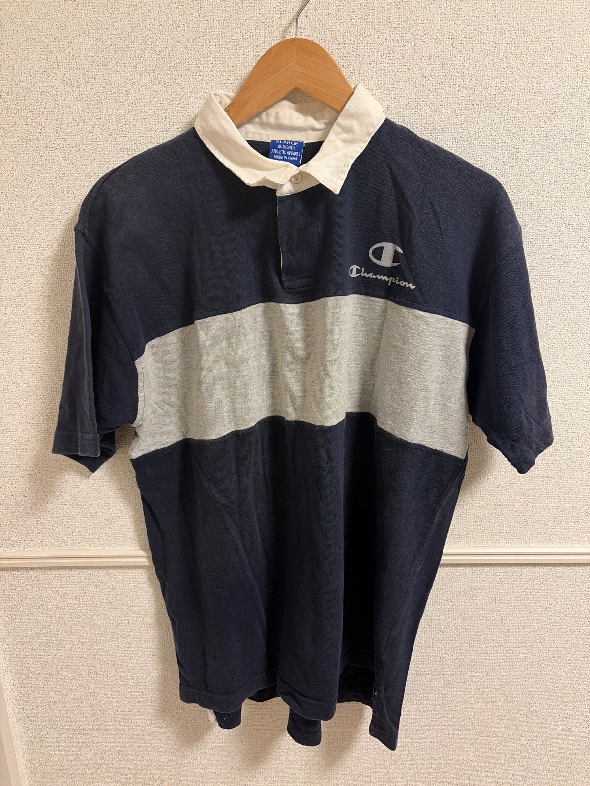 w^)b 90s 00s チャンピオン ラガーシャツ LL XL 半袖 ポロシャツ