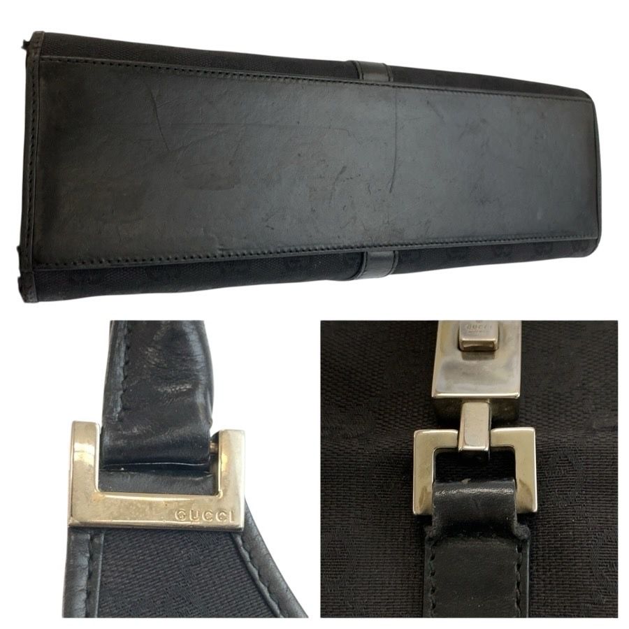 GUCCI グッチ ジャッキー ブラック 黒 シルバー金具 GGキャンバス