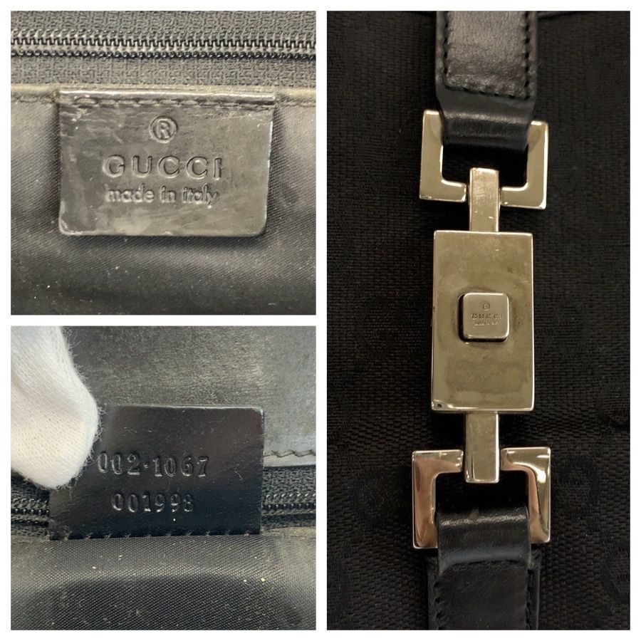 GUCCI グッチ ジャッキー ブラック 黒 シルバー金具 GGキャンバス