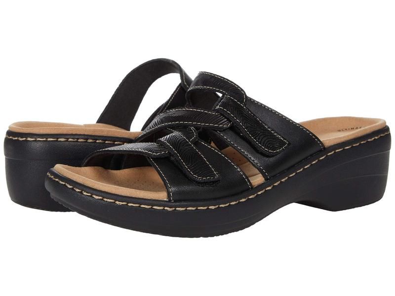 クラークス レディース シューズ ヒール Clarks Merliah Karli Black Leather ブラック
