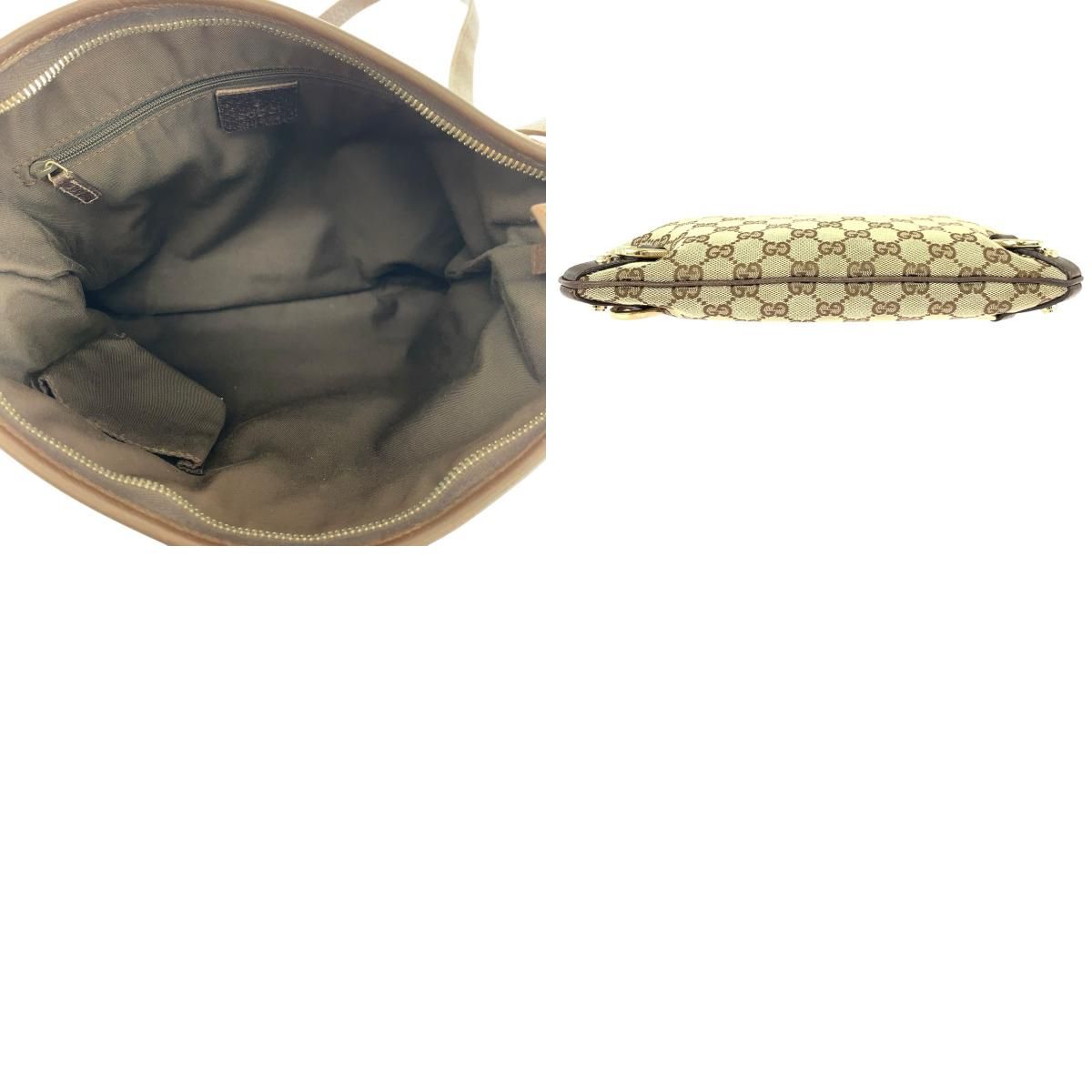 美品 GUCCI グッチ アビー ブラウン ベージュ ゴールド金具 131326