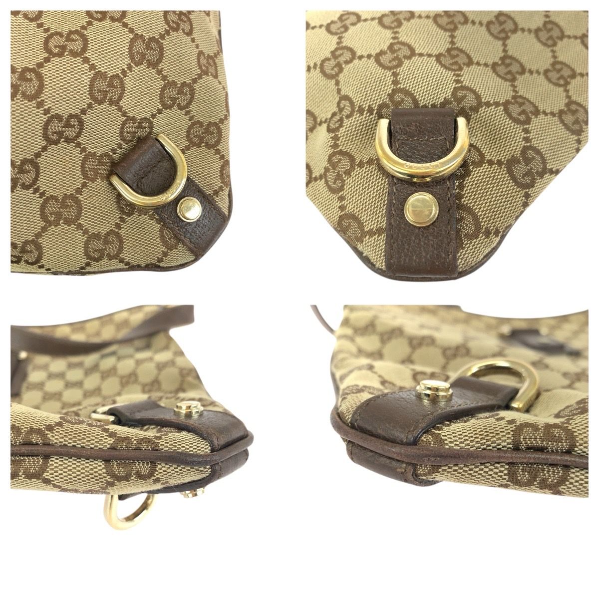 【GUCCI】メッセンジャーバッグ　ゴールド金具　レザー　ダークブラウン　A4 美品 GUCCI グッチ アビー ブラウン ベージュ ゴールド金具 131326