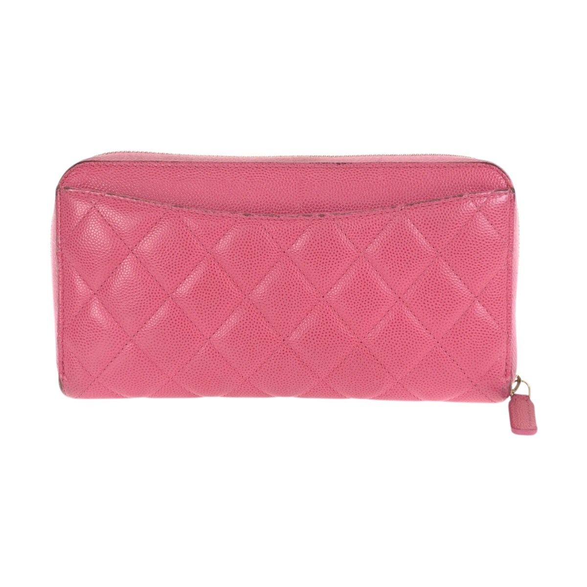 美品 CHANEL シャネル マトラッセ ココマーク ピンク ゴールド金具 