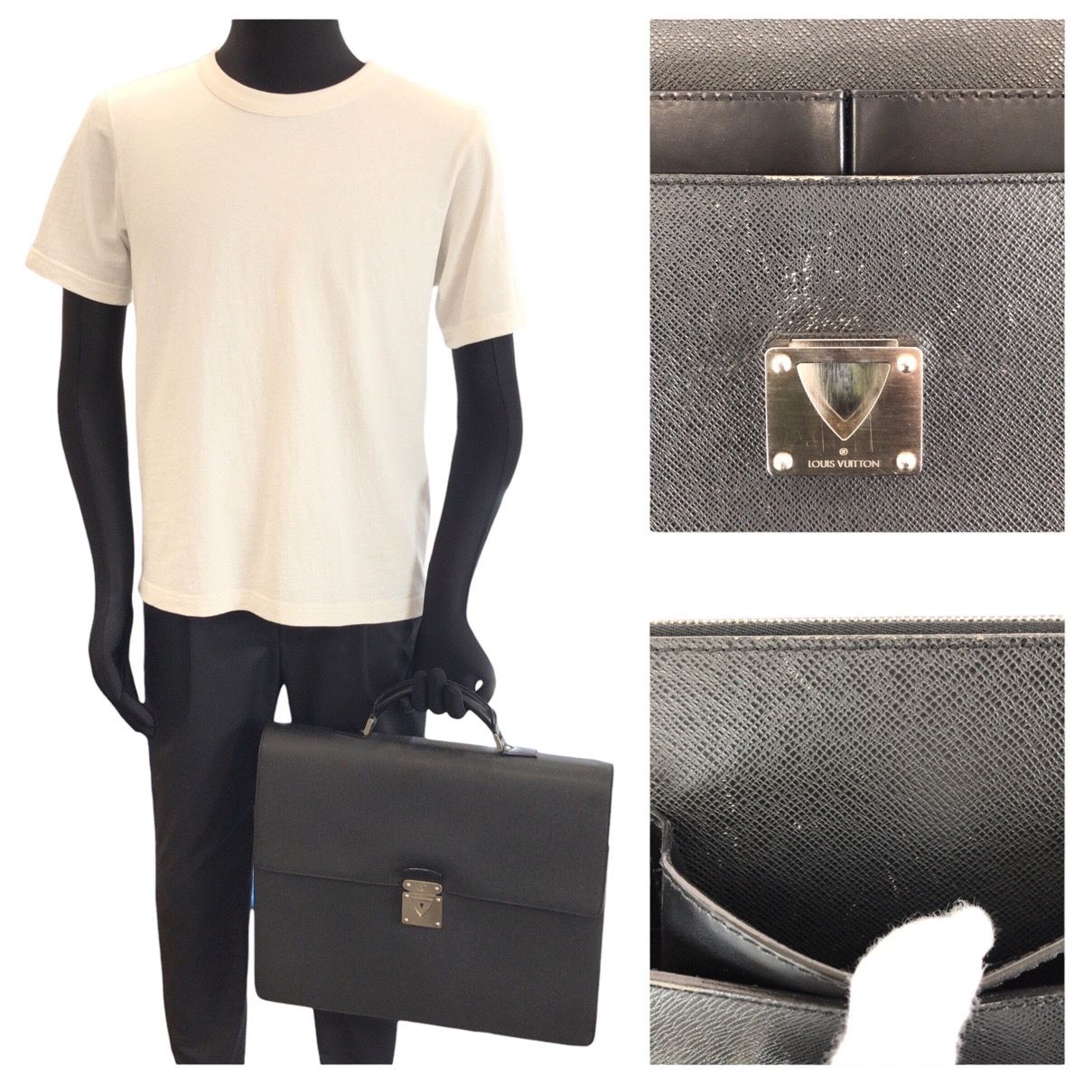 美品 LOUIS VUITTON ルイヴィトン タイガ ロブスト1 ブラック 黒