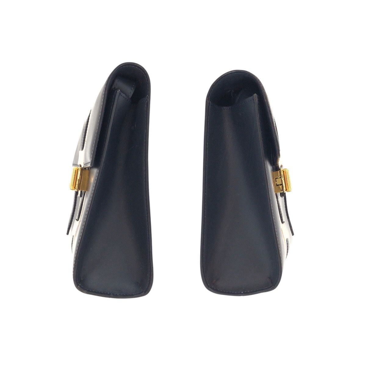 美品 CELINE セリーヌ ヴィンテージ ロゴ リボン金具 ネイビー