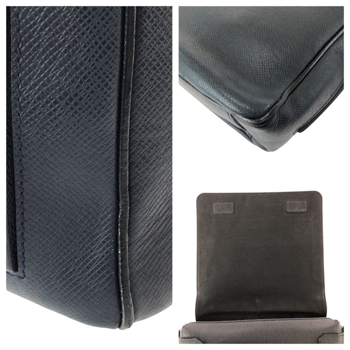 美品 LOUIS VUITTON ルイヴィトン タイガ ロマンPM ネイビー シルバー
