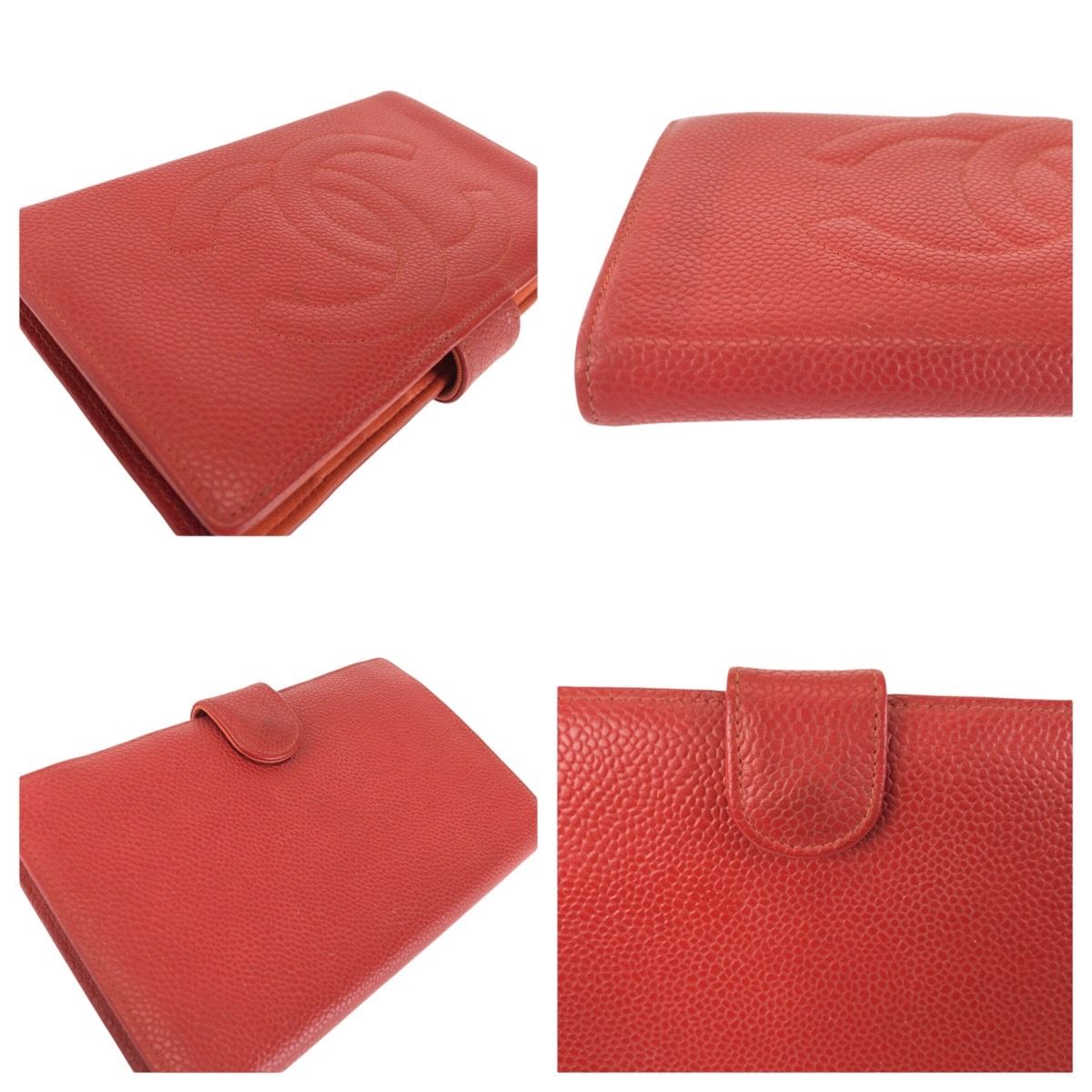 美品 CHANEL シャネル ヴィンテージ ココマーク レッド ゴールド金具