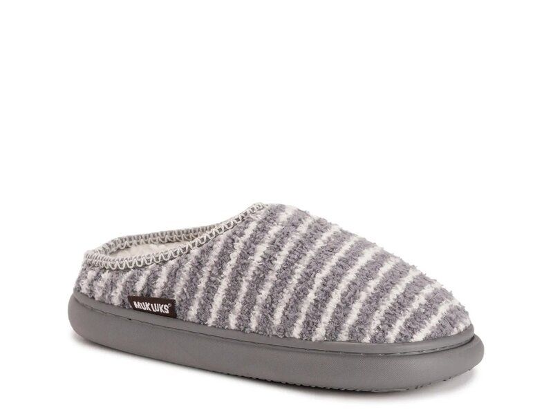 ムクルクス レディース シューズ サンダル MUK LUKS Janna Cozy Crew Clog Grey Stripe Print グレー