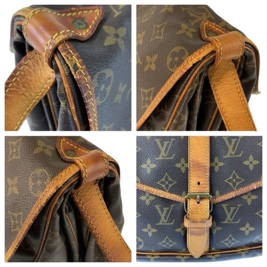LOUIS VUITTON ルイヴィトン モノグラム ソミュール35 ブラウン M42254