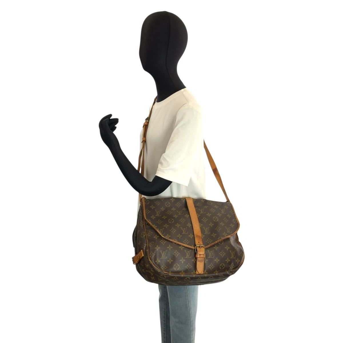 LOUIS VUITTON ルイヴィトン モノグラム ソミュール35 ブラウン M42254