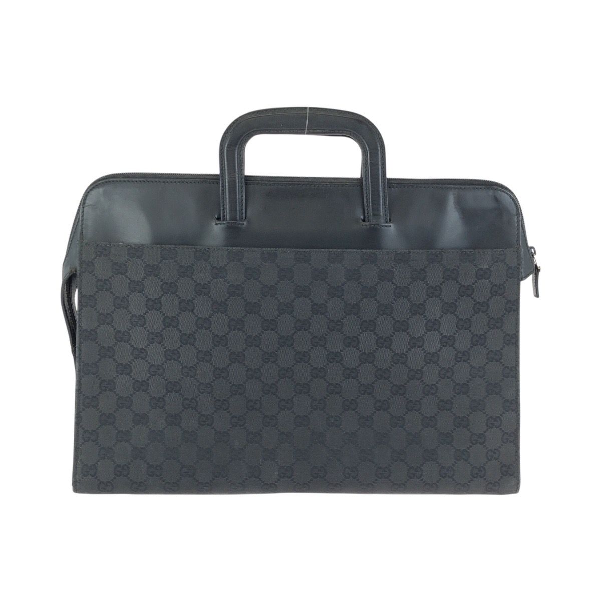 GUCCI グッチ ブラック 黒 シルバー金具 GGキャンバス/レザー 03011
