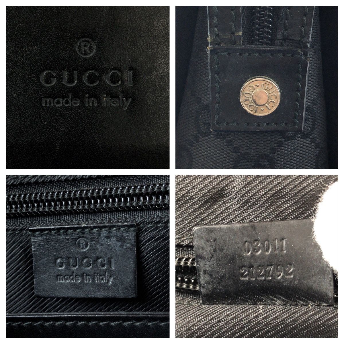 GUCCI グッチ ブラック 黒 シルバー金具 GGキャンバス/レザー 03011