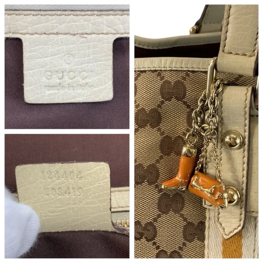 GUCCI グッチ シェリーライン ベージュ アイボリー ゴールド金具 GG