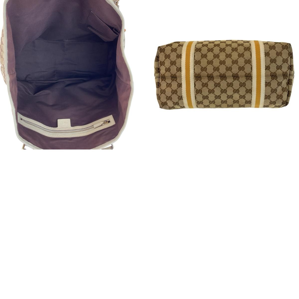 GUCCI グッチ シェリーライン ベージュ アイボリー ゴールド金具 GG