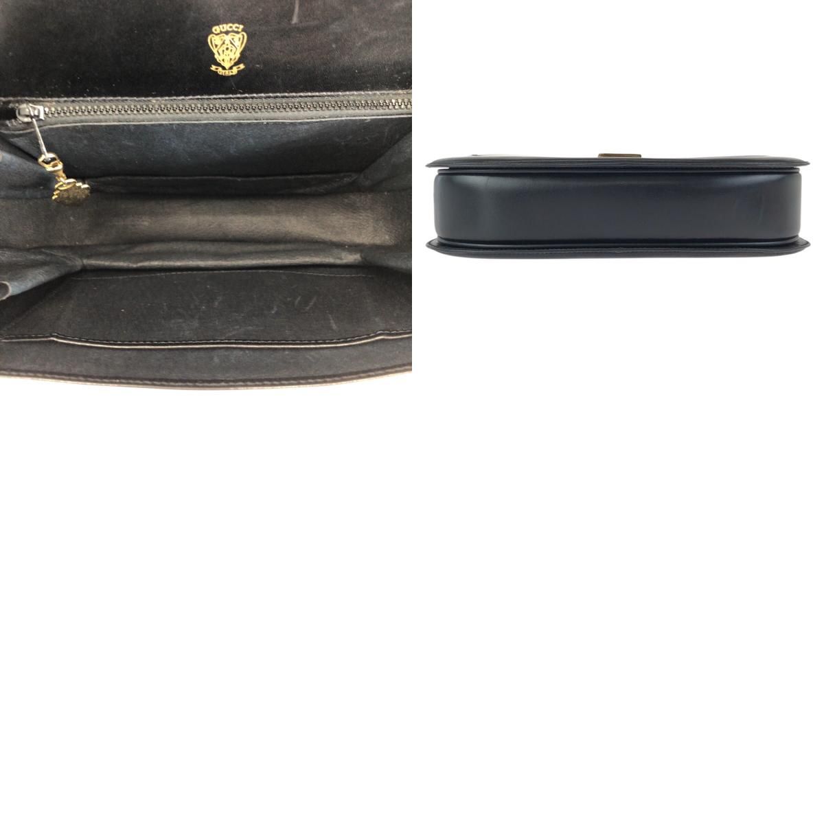 美品 GUCCI グッチ ヴィンテージ オールドグッチ ブラック 黒 ゴールド