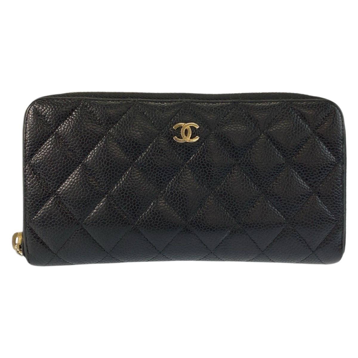 ☺︎丸々! シャネル黒ココマークCHANELクラシック長財布マトラッセ 美品 CHANEL シャネル マトラッセ ココマーク ブラック 黒 ゴールド