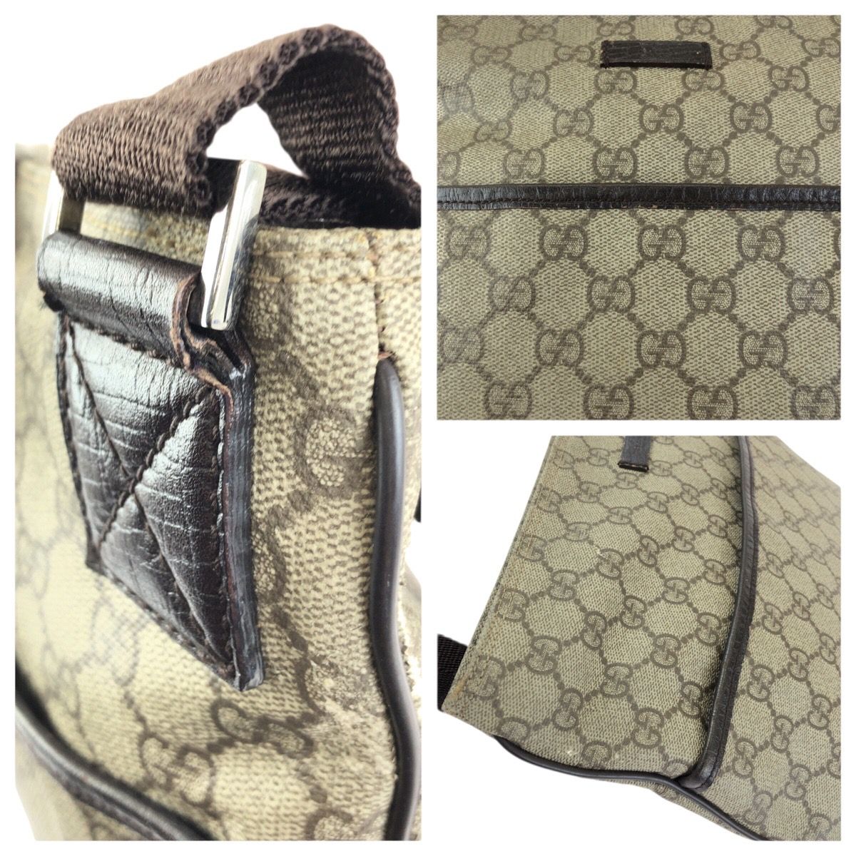 GUCCI グッチ ベージュ ダークブラウン GGスプリームキャンバス 141198