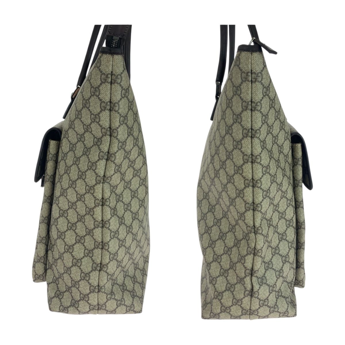 美品 GUCCI グッチ ベージュ ブラウン シルバー金具 GGスプリーム