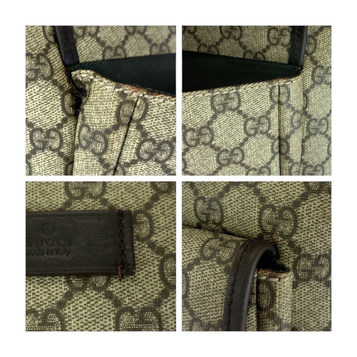 美品 GUCCI グッチ ベージュ ブラウン シルバー金具 GGスプリーム