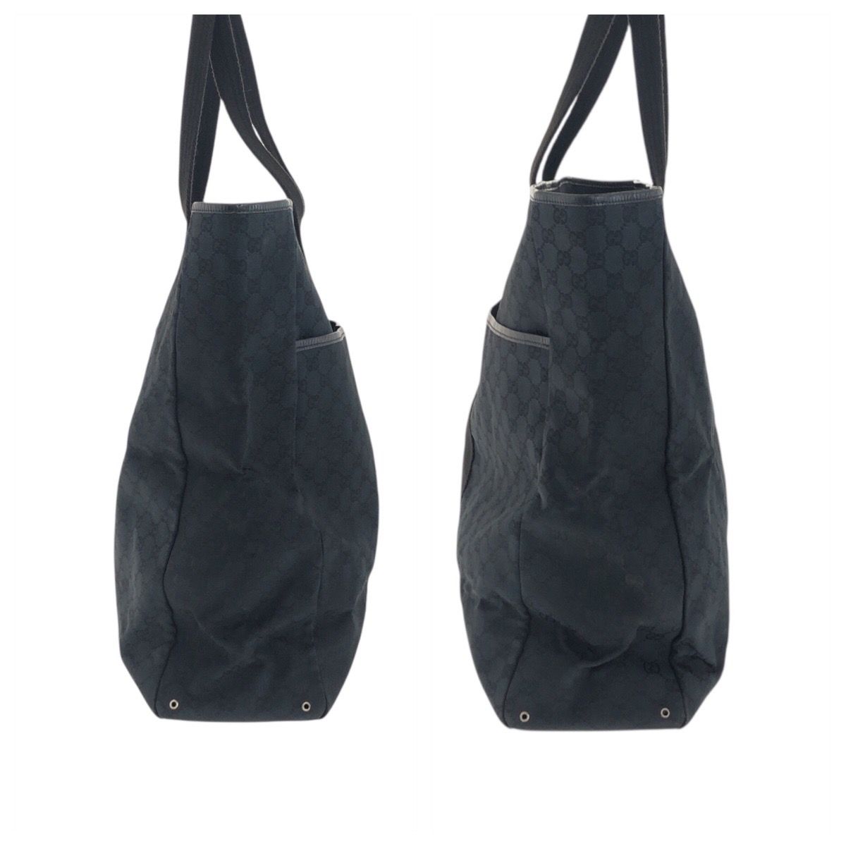 美品 GUCCI グッチ ブラック 黒 シルバー金具 GGキャンバス/レザー 