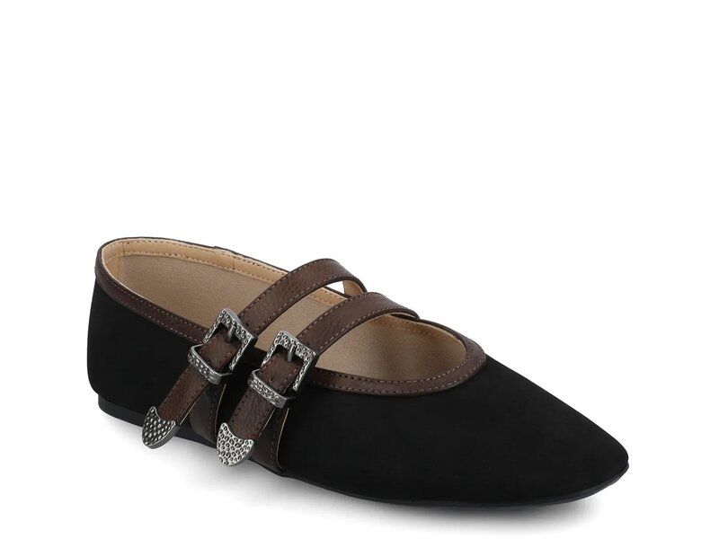 ジャーニー レディース シューズ パンプス Journee Florene Mary Jane Flat BlackBrown ブラック