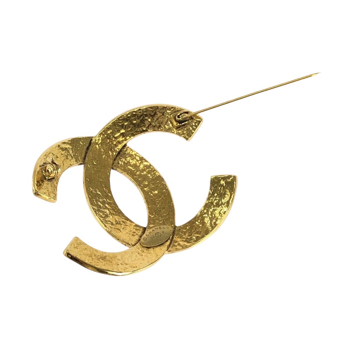 美品 CHANEL シャネル ヴィンテージ ビッグココマーク ゴールド メッキ 