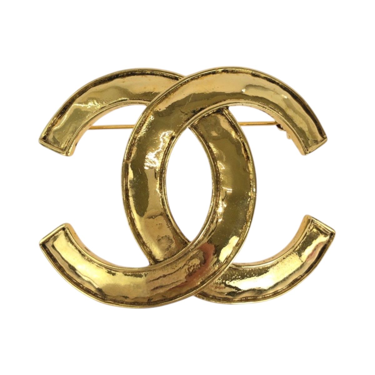 美品 CHANEL シャネル ヴィンテージ ビッグココマーク ゴールド メッキ 