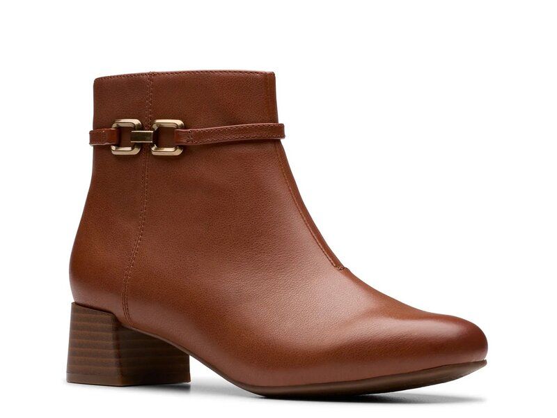 クラークス レディース シューズ ブーツ・レインブーツ Clarks Iridessa Air Bootie Dark Tan Leather タン