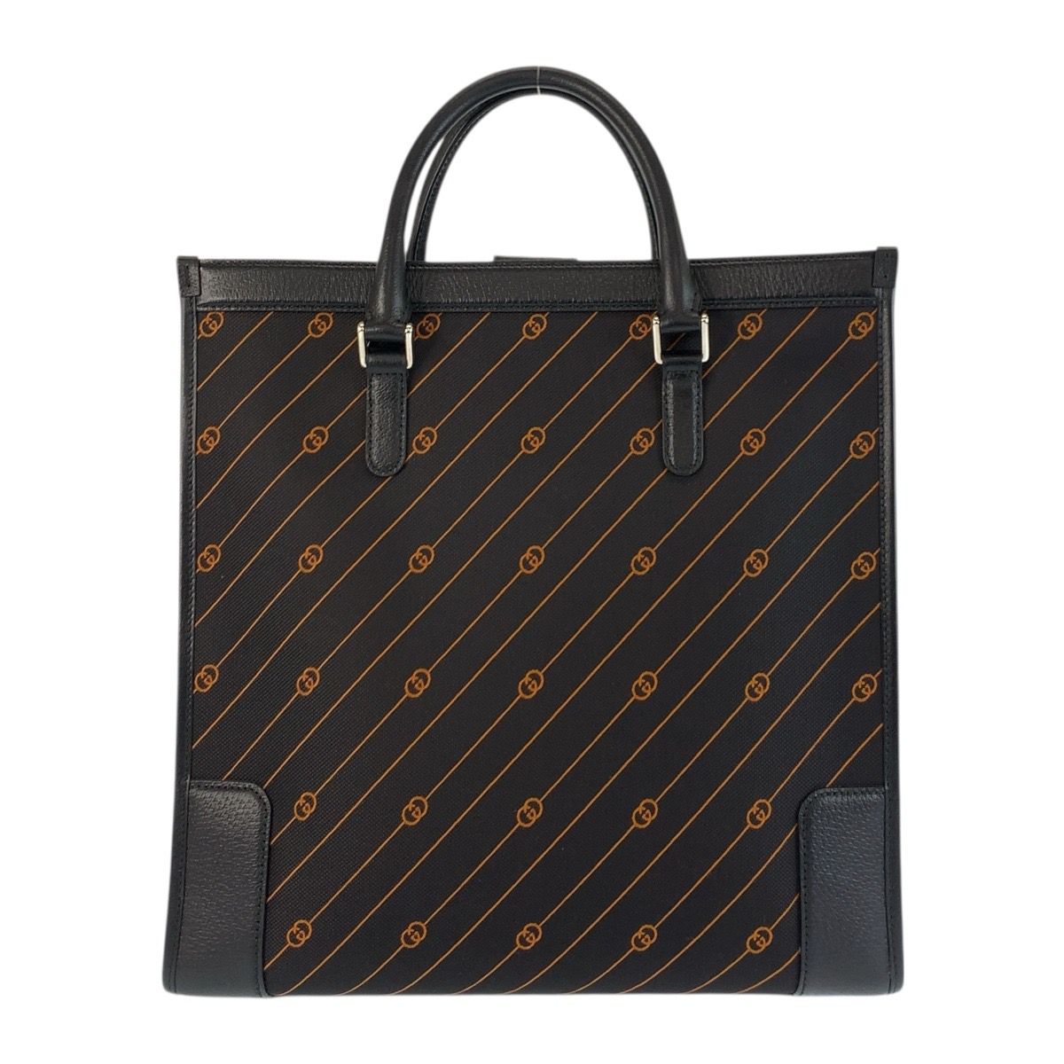 超美品 GUCCI グッチ インターロッキング ブラック キャンバス/レザー