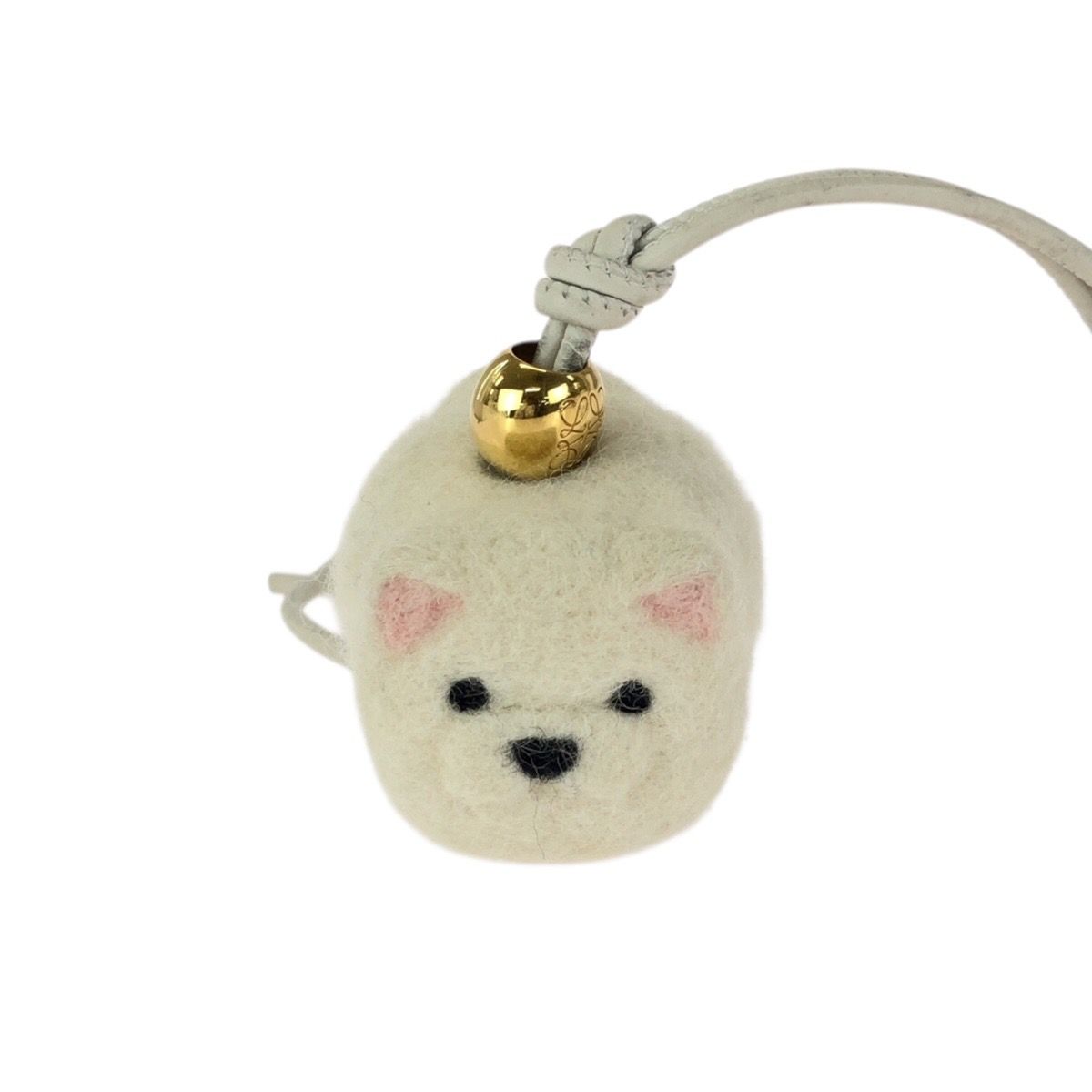 LOEWE ロエベ チャウチャウ チャーム キーホルダー 美品 LOEWE ロエベ チャウチャウチャーム オフホワイト ゴールド金具