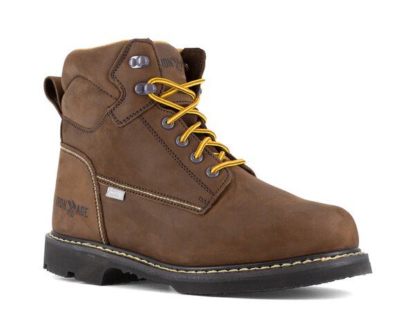 アイロンエイジ メンズ シューズ ブーツ・レインブーツ Tシャツ ブーツ Iron Age Groundbreaker Steel Toe Work Boot Dark Brown ブラウン