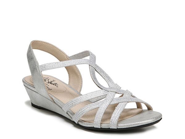 ライフストライド レディース シューズ サンダル LifeStride Yaya Wedge Sandal Silver Metallic シルバー