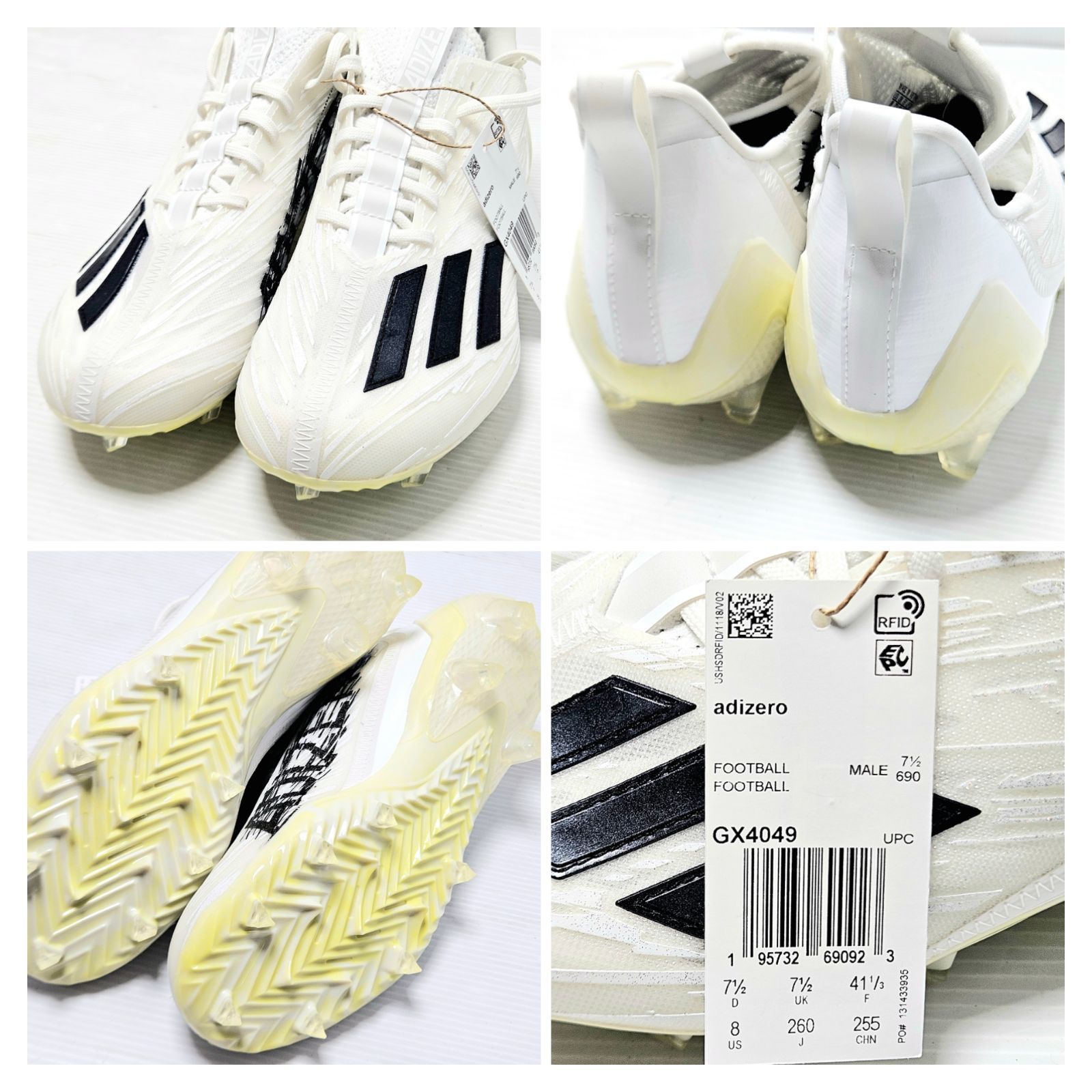 アディダス ADIZEROスパイク 27cm アメフト 未使用品】 adidas Adizero GX4049 アメフト スパイク 26.0cm タグ付