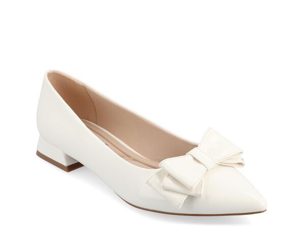 ジュルネ コレクション レディース シューズ パンプス Journee Collection Ophelia Flat White Patent ホワイト