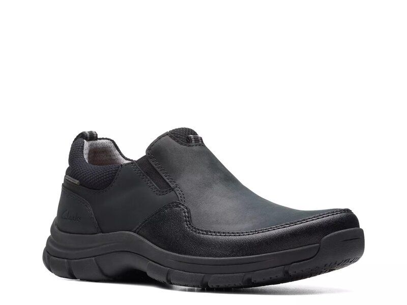 クラークス メンズ シューズ スリッポン・ローファー Clarks Walpath Step SlipOn Black ブラック