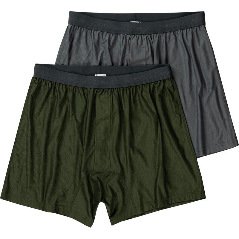 エクスオフィシオ メンズ アンダーウェア ボクサーパンツ ExOfficio GiveNGo 20 Boxer 2Pack Mens Steel OnyxNori